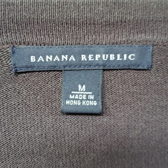 Banana Republic Chocolate Brown V-neck Cardigan Sweater M - Picture 3 of 8
